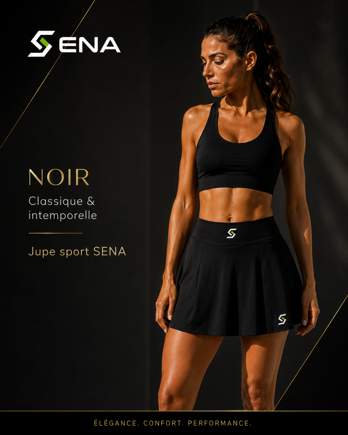 Jupe Sport SENA — Noir